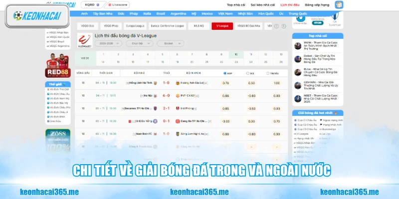 Lịch Thi Đấu Bóng Đá 2026 - Cập Nhật Khung Giờ Mới Nhất 26 Chi tiết về giải bóng đá trong và ngoài nước