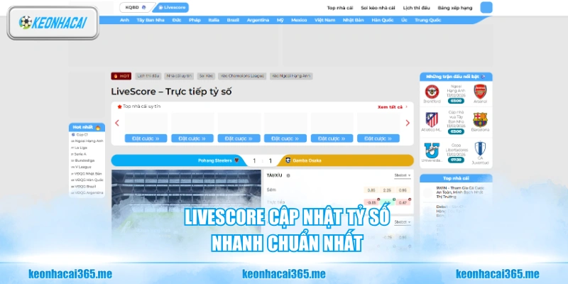 Kèo Nhà Cái – Tra Cứu Tỷ Lệ Kèo Bóng Đá Trực Tiếp, Miễn Phí 24/7 26 Livescore cập nhật tỷ số nhanh chuẩn nhất
